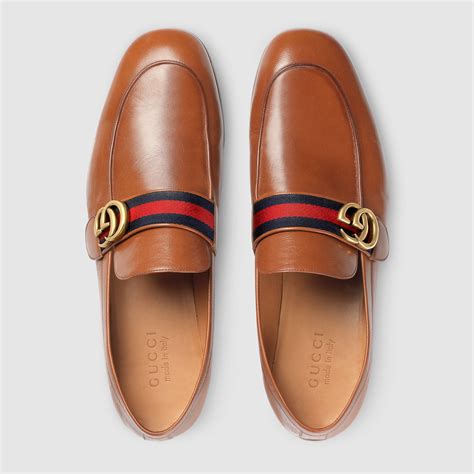 gucci loafers gg brown|brown gucci loafers men's.